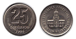 Moneda Argentina 25 centavos ARS.jpg