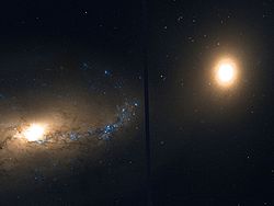NGC 3227 NGC 3226 Hubble WikiSky.jpg