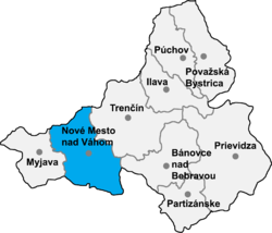 Distrito de Nové Mesto nad Váhom la Región de Trenčín