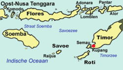 Localización en la provincia de Nusa Tenggara Oriental