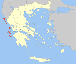 Localización de Kalamos en Grecia (Islas Jónicas)