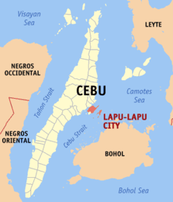 Mapa de Cebú que muestra la situación de Lapu-Lapu