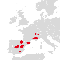 Mapa de distribución de Actias isabelae