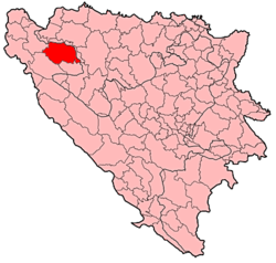 Localización de Sanski Most en Bosnia y Herzegovina
