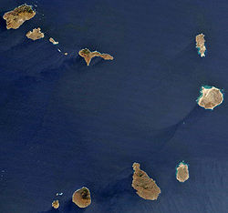 Vista de satélite de las islas de cabo Verde (2002)