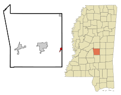 Scott County Mississippi Incorporated and Unincorporated areas Lake Highlighted.svg