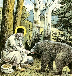 San Serafín y un oso