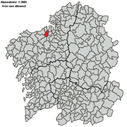 Localización de Culleredo en Galicia.