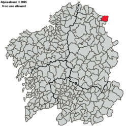 Localización de Ribadeo en Galicia.