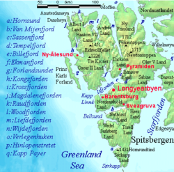 Mapa de la isla  Spitsbergen