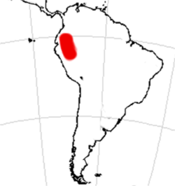 Area andina del Trigodon, basada en el registro fósil.