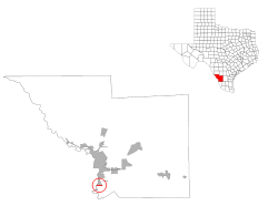 Ubicación de Rio Bravo en el Condado de Webb y Texas