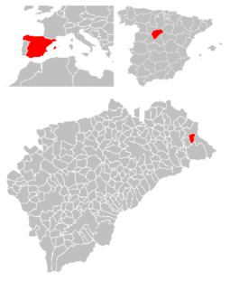 Localización de Valvieja respecto a la Provincia de Segovia, España y Europa