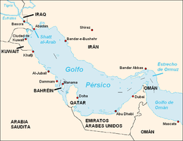 Localización en el golfo Pérsico