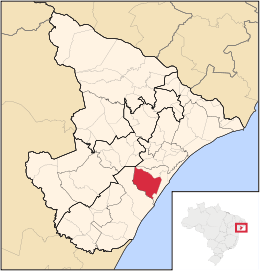 Localización de São Cristóvão en Sergipe.