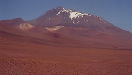 Vista del  volcán Llullaillaco