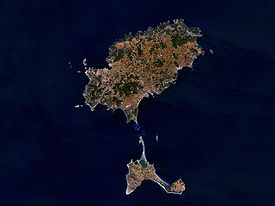 Vista desde satélite de Ibiza y Formentera.