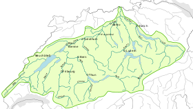Localización del río Reuss en la cuenca del Aar