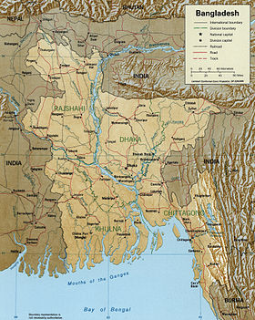 Localización del río (Mapa de Bangladés)