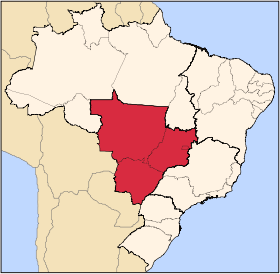 Mapa de Región Centro-Oeste do Brasil