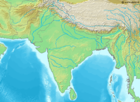 Localización de la boca del Kosi en el Ganges (el Kosi no está representado)