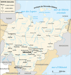 Localización del Uchur, al sureste de Saja y oeste de Khabarovsk