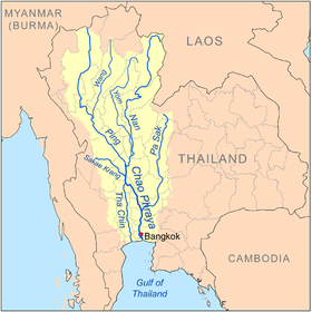 Localización del río (cuenca del Chao Phraya)