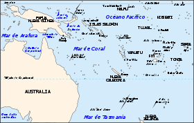 Mapa del mar de Coral.