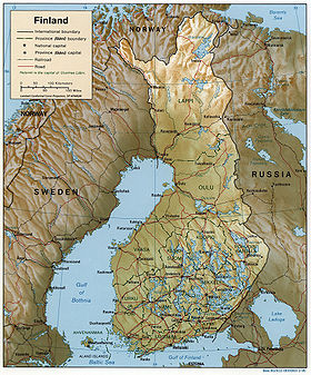 Vista del área de golfo, entre Finlandia y Suecia