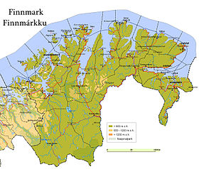 Localización de la península (mapa de Finnmark)