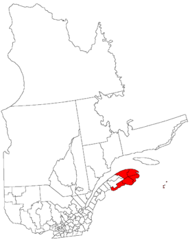 Mapa de Gaspésie–Îles-de-la-Madeleine
