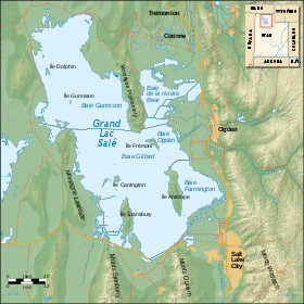 Mapa físico del Gran Lago Salado