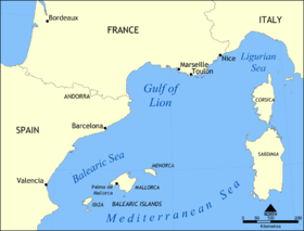 Ubicación en el Mediterráneo