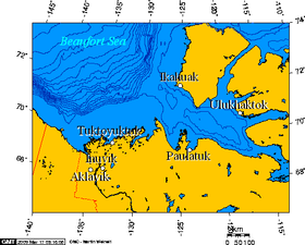 Localización de asentamientos en el golfo de Amundsen
