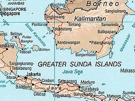Mapa de la región del mar de Bali.
