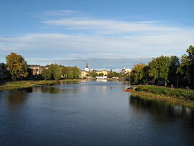 Karlstads centrum från en bro i söder.JPG