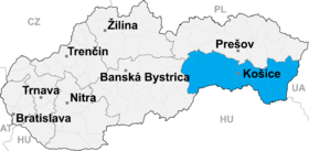 Mapa de Región de Košice