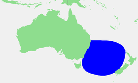 Localización del mar de Tasmania.