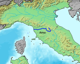 Localización del río Arno