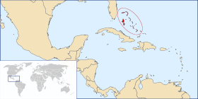 Localización de las Bahamas