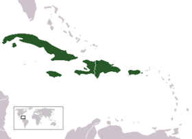 Localización de las Antillas Mayores