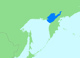 Localización del golfo de Shélijov