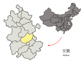 Localización de Chaohú en la provincia de Anhui