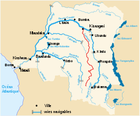 Localización del río Lomami (red hidrográfica de la República Democrática del Congo)