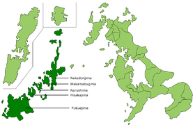 Ubicación de las islas Gotō en la prefectura de Nagasaki