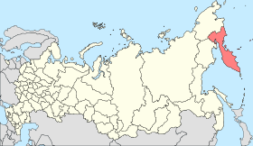 Localización del krai de Kamchatka en Rusia