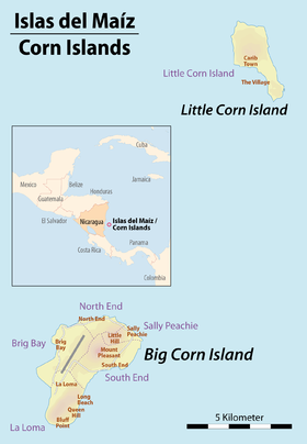 Barrios y pueblos de las Islas del Maíz
