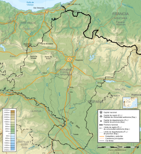 Localización del río Urederra en su curso medio.