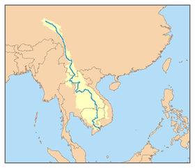 Mapa de la cuenca del río Mekong