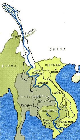Mapa del río Mekong
